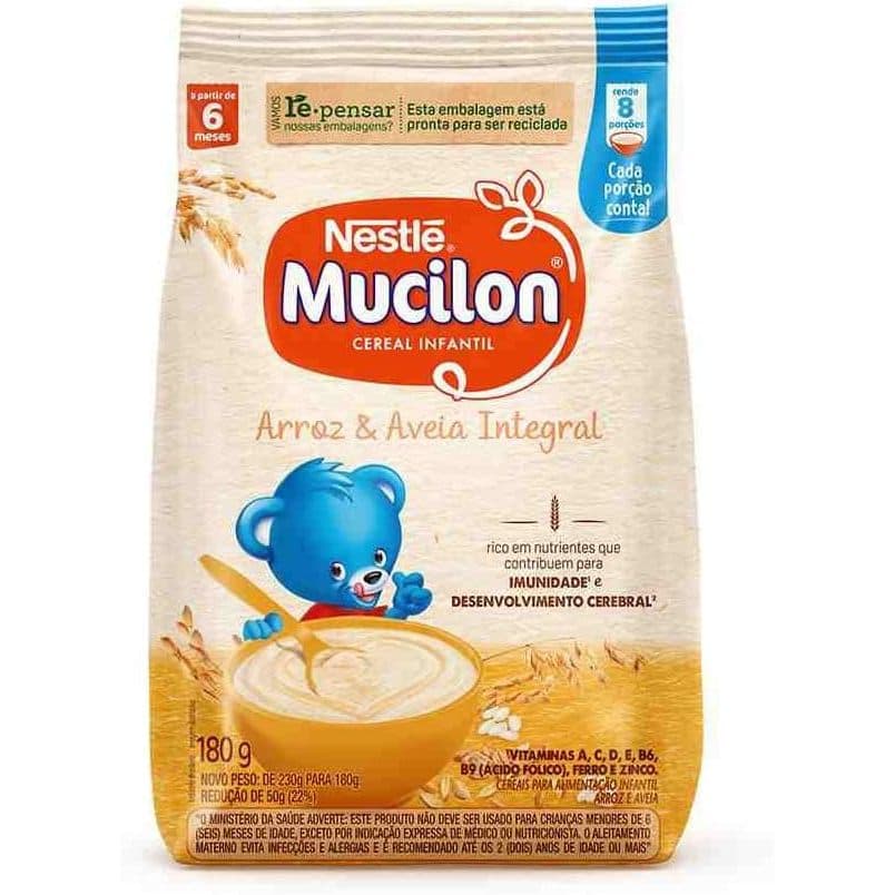 Cereal Infantil Mucilon Arroz e Aveia Integral 180g