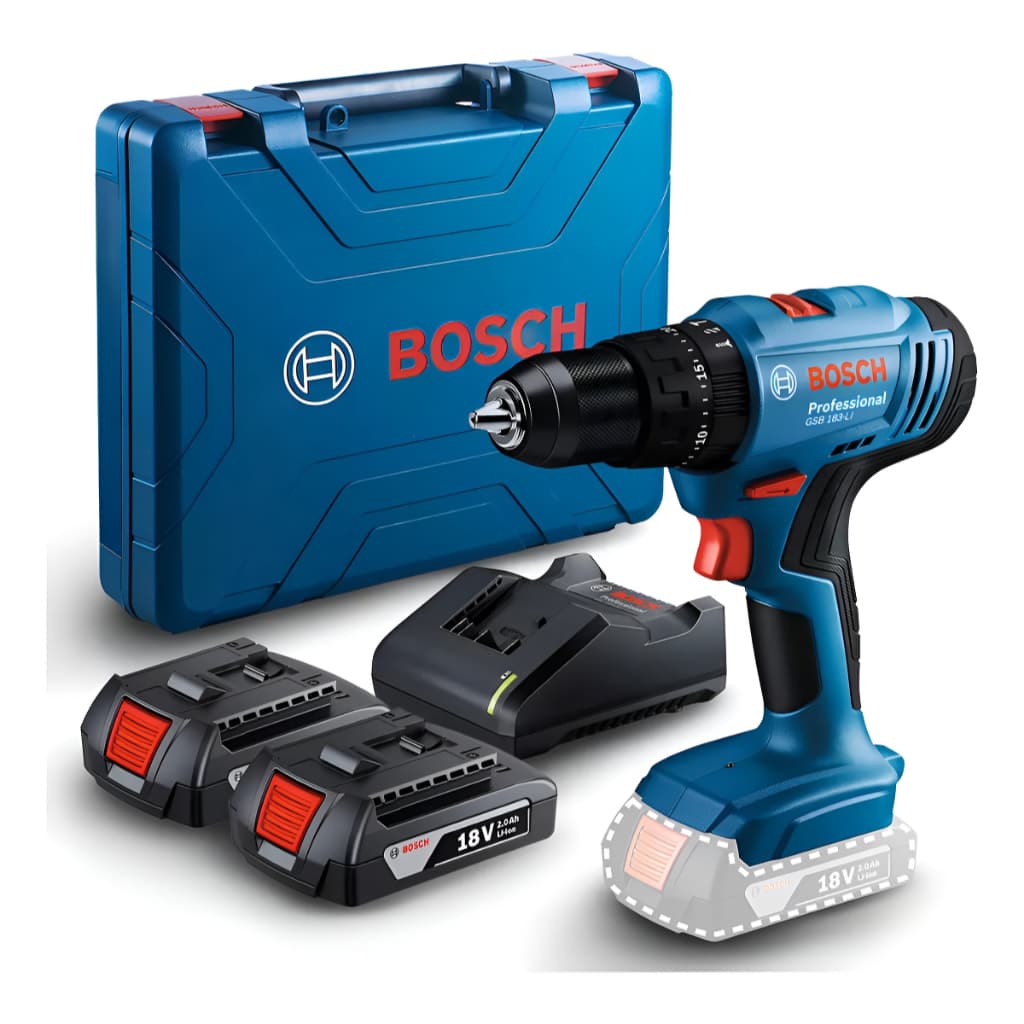Furadeira Parafusadeira Impacto Gsb 183-li 2 Baterias Com Maleta Bosch