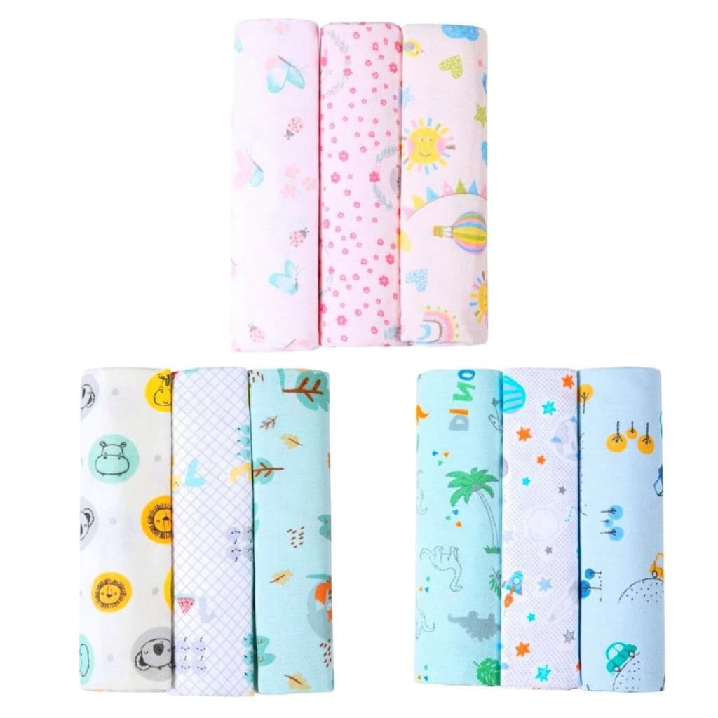 Cueiro Papi 100% Algodão Kit 3 Unidades Estampas Sortidas Enxoval Bebe