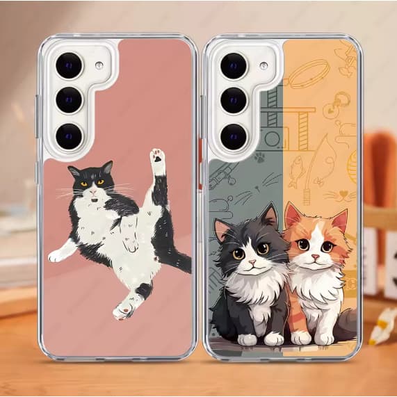 Capa Silicone Celular Capinha Estampa de Gatinho Case Fofa Para Celular Samsung Iphone Xiaomi Silicone Personalizado