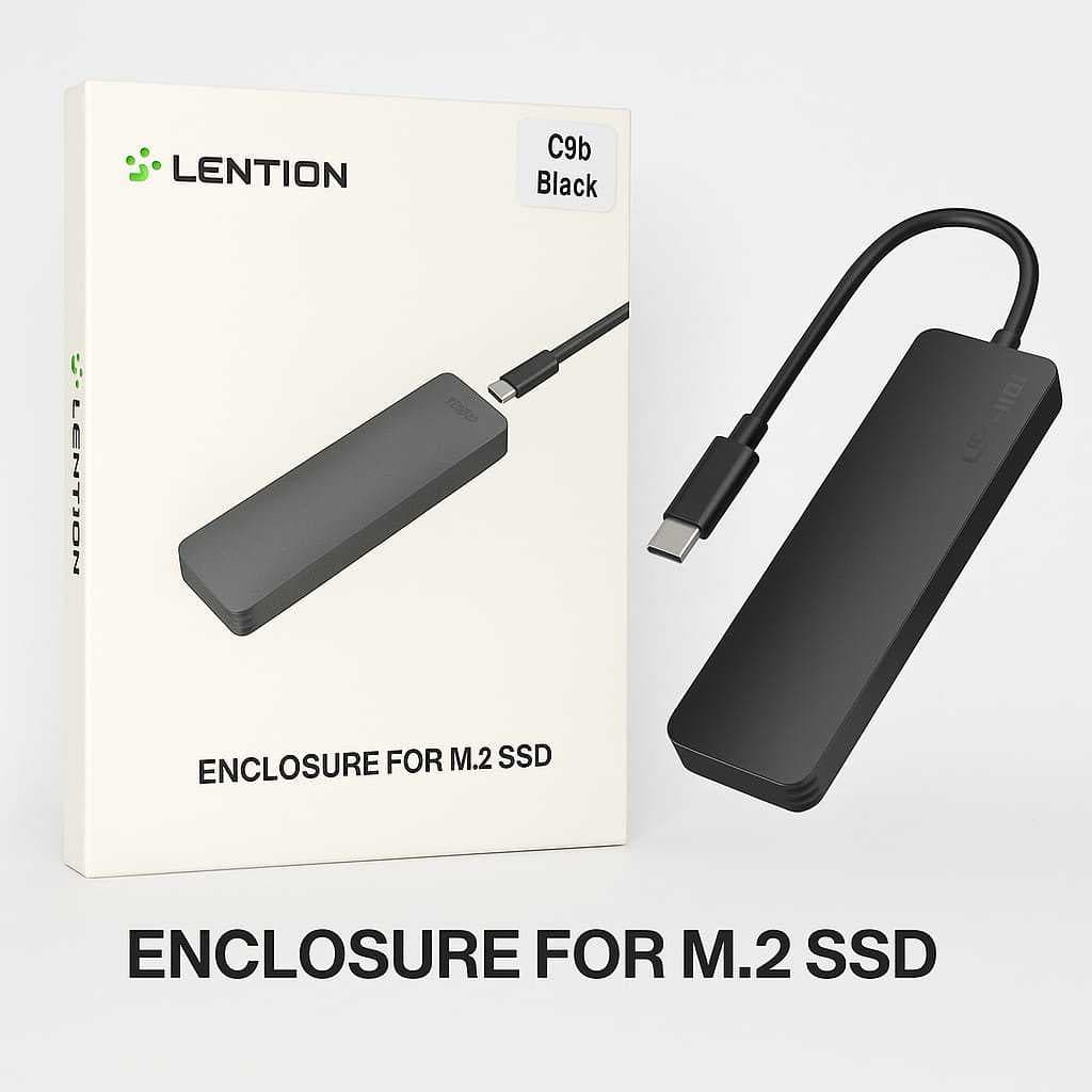 Case USB-C para SSD M.2 NVMe/SATA 10Gbps LENTION C9b – Inclosure Externo