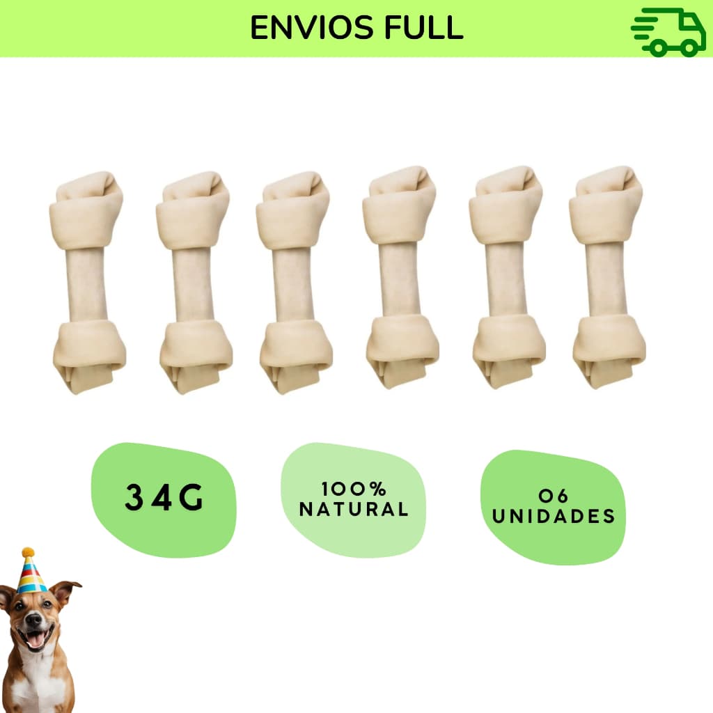 Ossinho Natural Dog Pets 34g – Kit com 6 Unidades | Snack Saudável para Cães