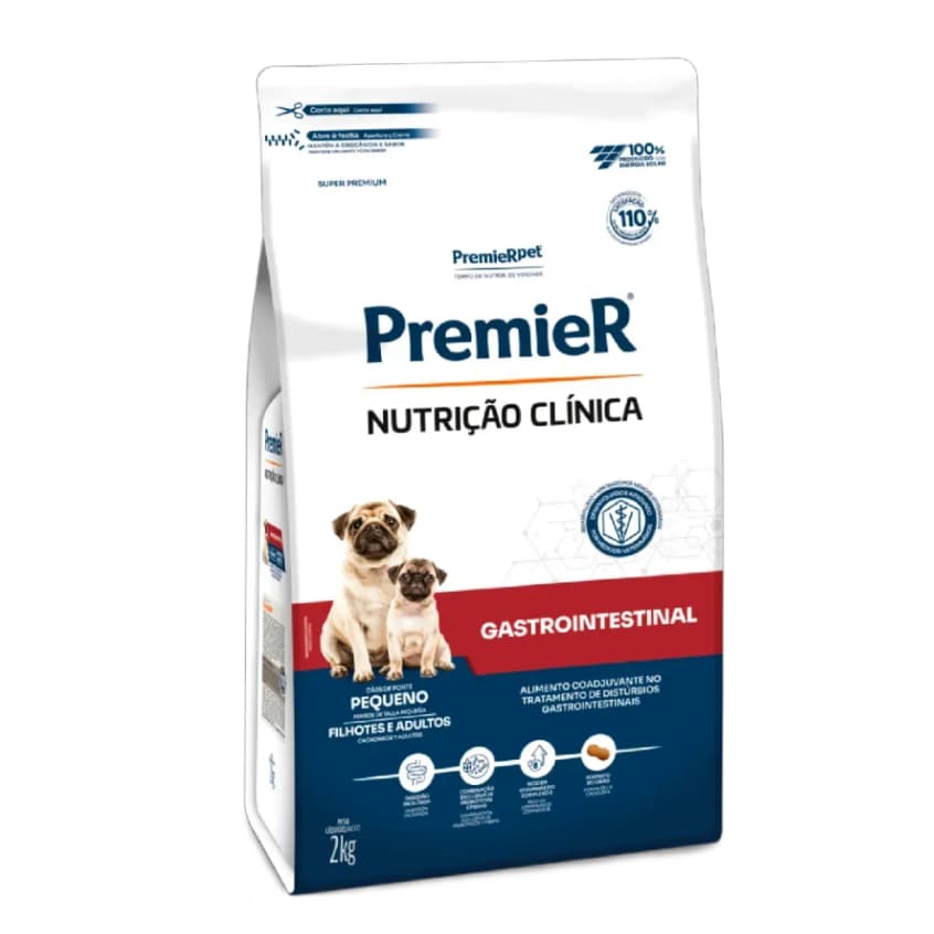 Ração Premier Nutrição Clínica Gastrointestinal Para Cães Adultos e Filhotes Pequeno Porte 2kg