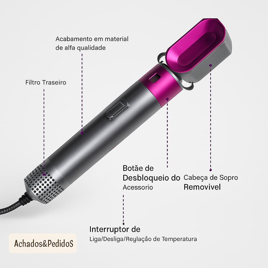 Escova 5 em 1 Secador pente modelador profissional elétrico 110V