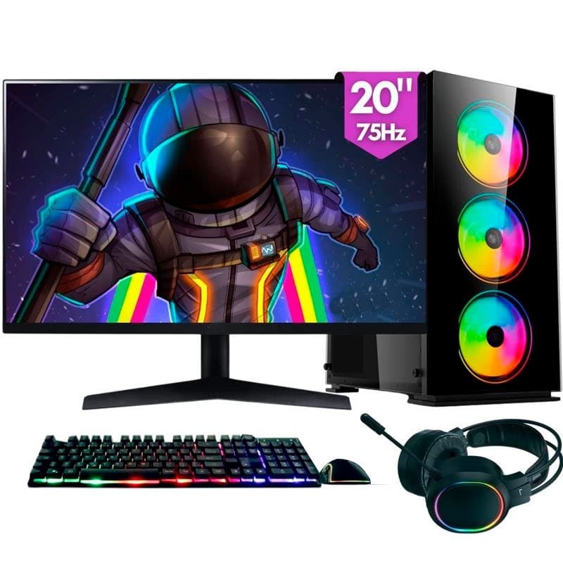 Computador Gamer completo 2Eletro RGB, Intel Core i7, 16GB, SSD 256GB, Monitor 20" - PG2E-1013RG