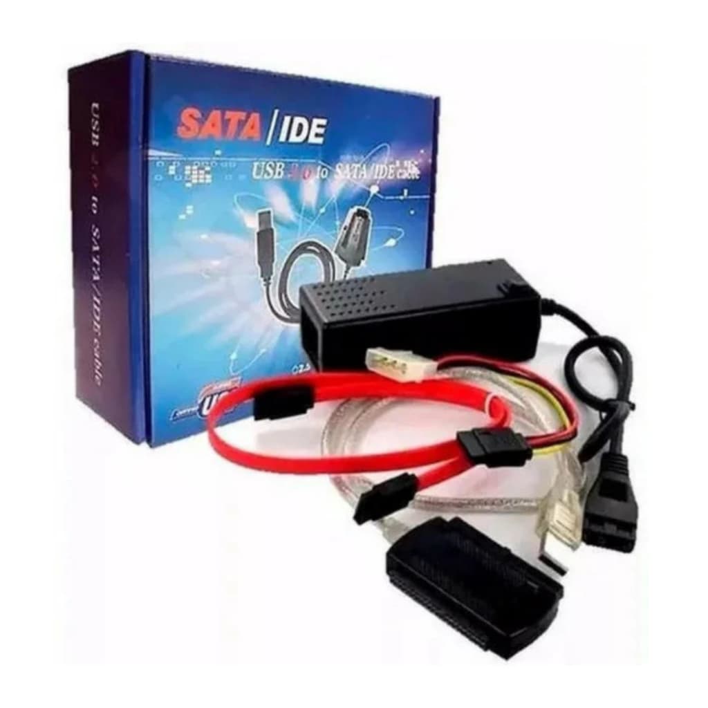 1. Conversor USB Para SATA e IDE Com Fonte Externa HD SSD 2.5 3.5 5.25