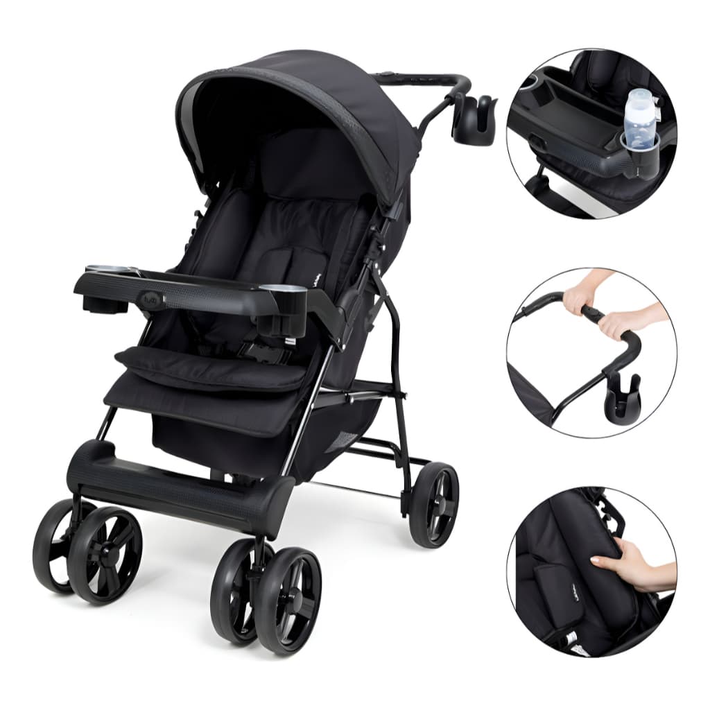 Carrinho De Bebê Berço 0 A 15kg Theros Preto Tutti Baby