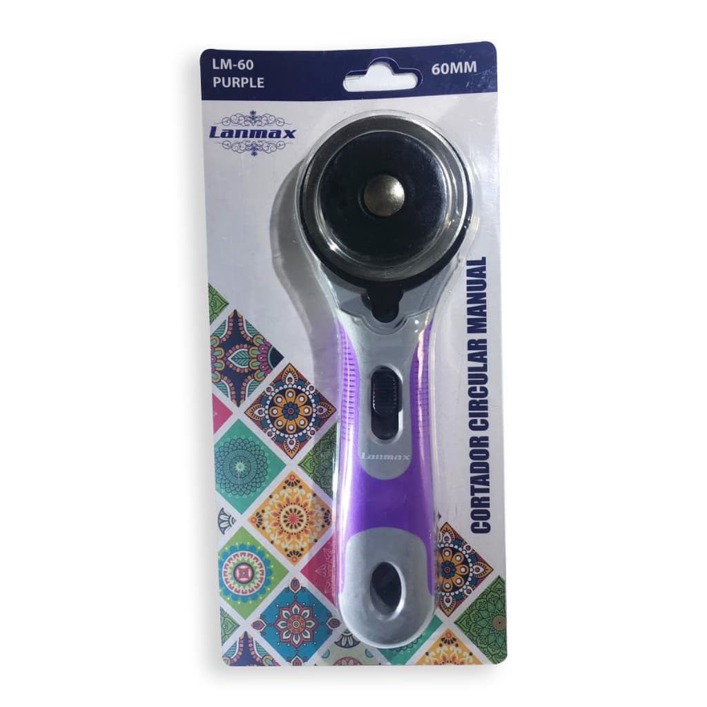 Cortador Circular Manual 60mm Patchwork ScrapBook - Papel Tecido - Roxo - LM-60 - Lanmax - Alta Qualidade