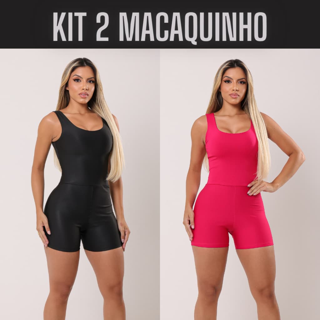 Kit 2 Macaquinho Fitness Feminino Academia Treino Musculação