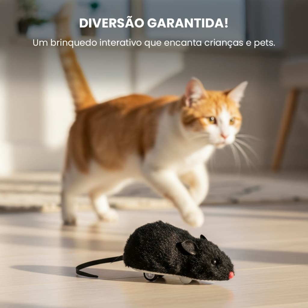 Brinquedo Ratinho De Fricção Realista Pelúcia Brinquedos Para Gatos Pet Shop Gato Cachorro Divertido