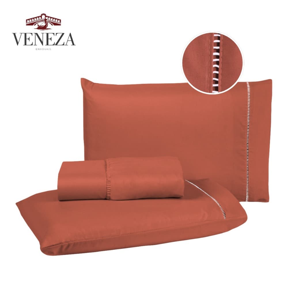 Jogo de Lençol 03 Peças 400 Fios Cama Solteiro Casal Padrão Queen e King Micropercal Ponto Palito