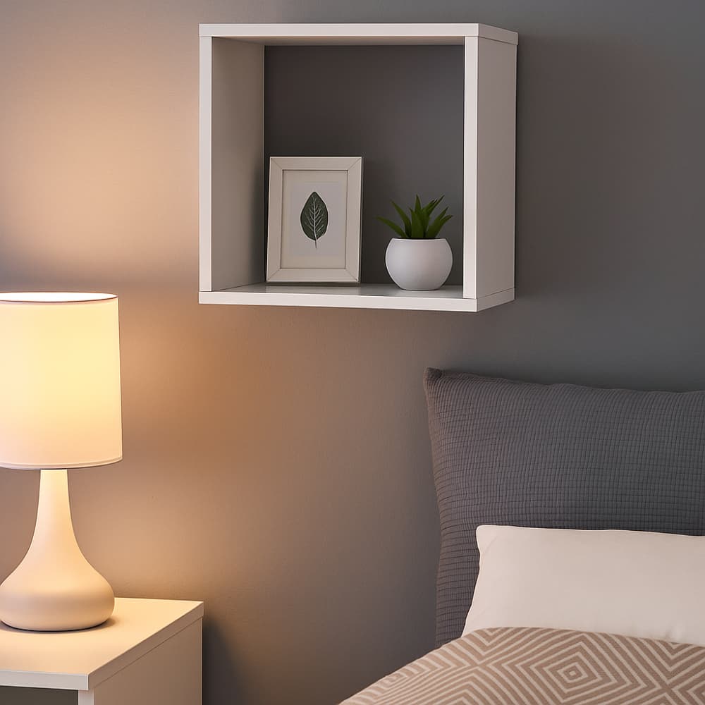 Prateleira Nicho Cubo Colmeia Suspenso Parede 30x30x20 Decorativo Multiuso Livros Toalheiro Branco
