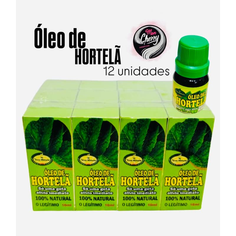 KIT 12 ÓLEOS NATURAL HORTELÃ VIVA NATURE 10ml