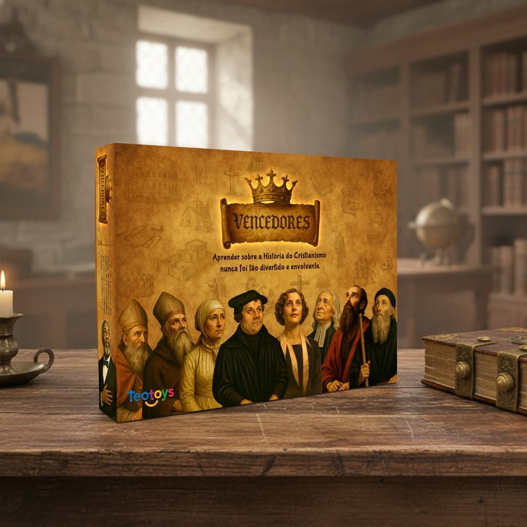 Jogo de Tabuleiro Bíblico Evangélico Vencedores Jogo Cristão para Família Adultos Presente Cristão