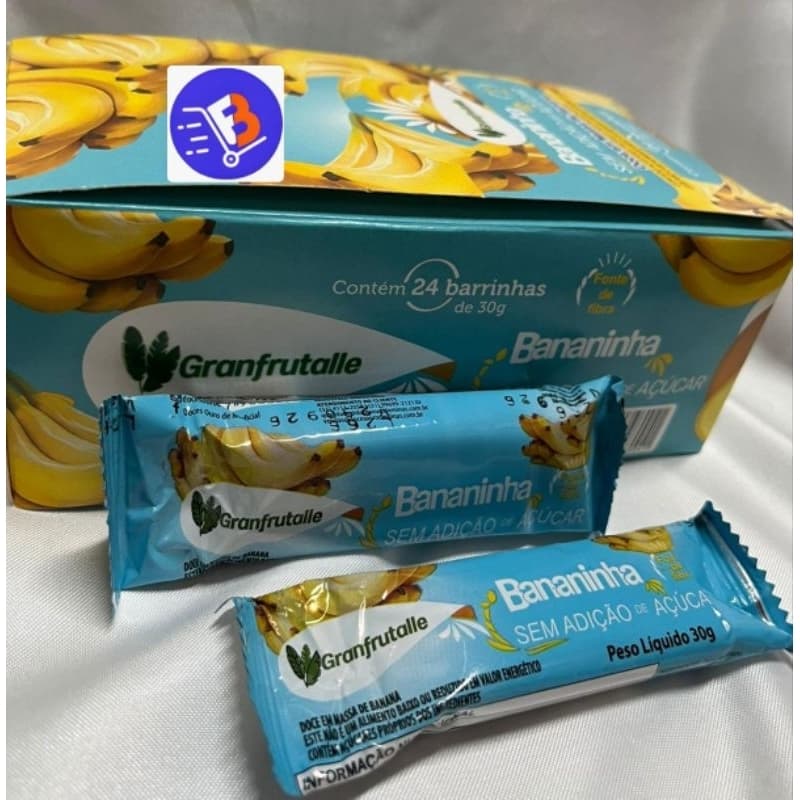 Bananinha Sem Açúcar Granfrutalle 30g – Doce de Banana Natural | Saudável zero adição açúcar|bananada cremosinha
