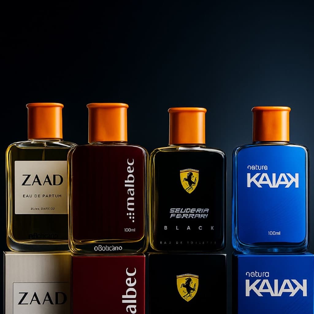 kit 04 perfumes masculino 100 ml amadeirado importado nacional