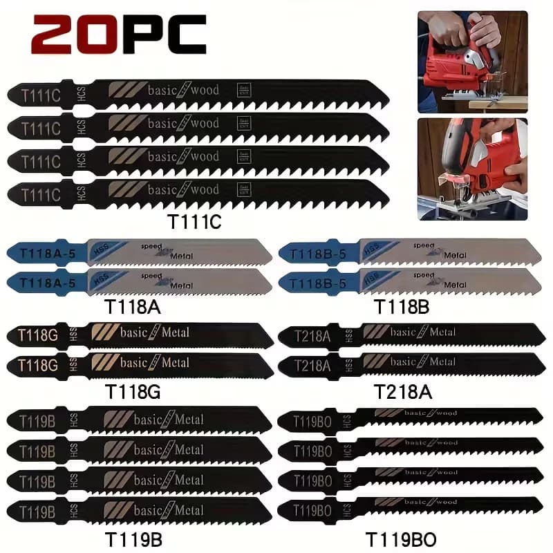 jogo 20 lâminas serra tico tico corte perfeito madeira marcenaria profissional