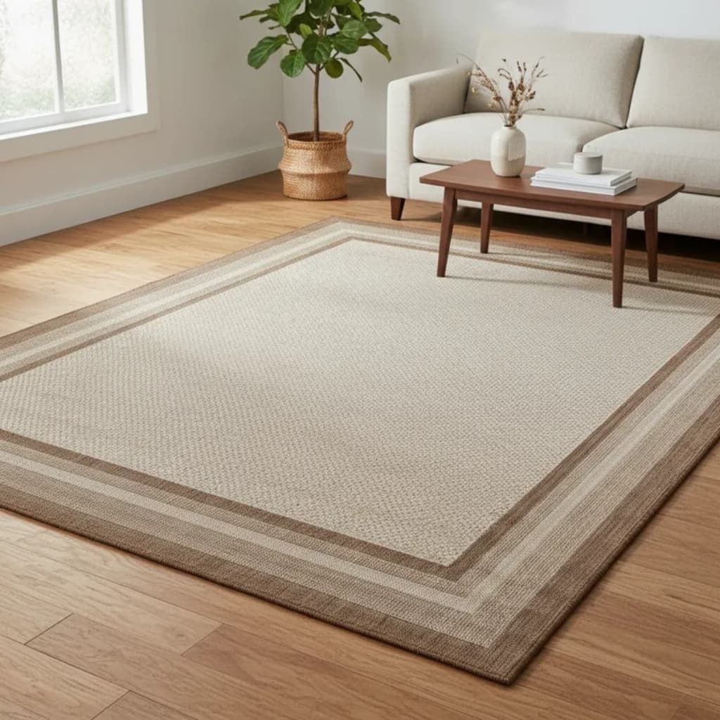 Tapete Para Sala Sisal Antiderrapante Antialérgico Eco Nature Moldura J Serrano 2,00 x 2,50 Marrom