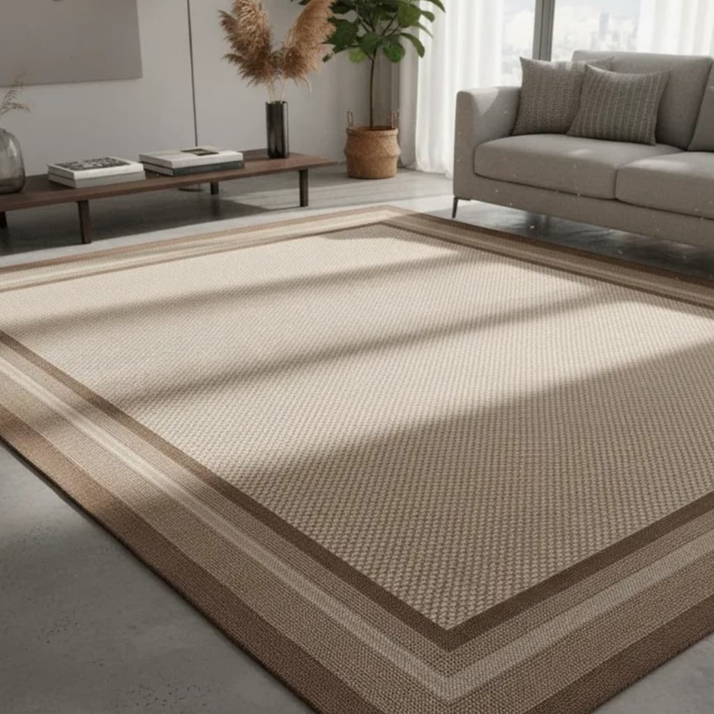 Tapete Para Sala Sisal Antiderrapante Antialérgico Eco Nature Moldura J Serrano 2,00 x 3,00 Marrom