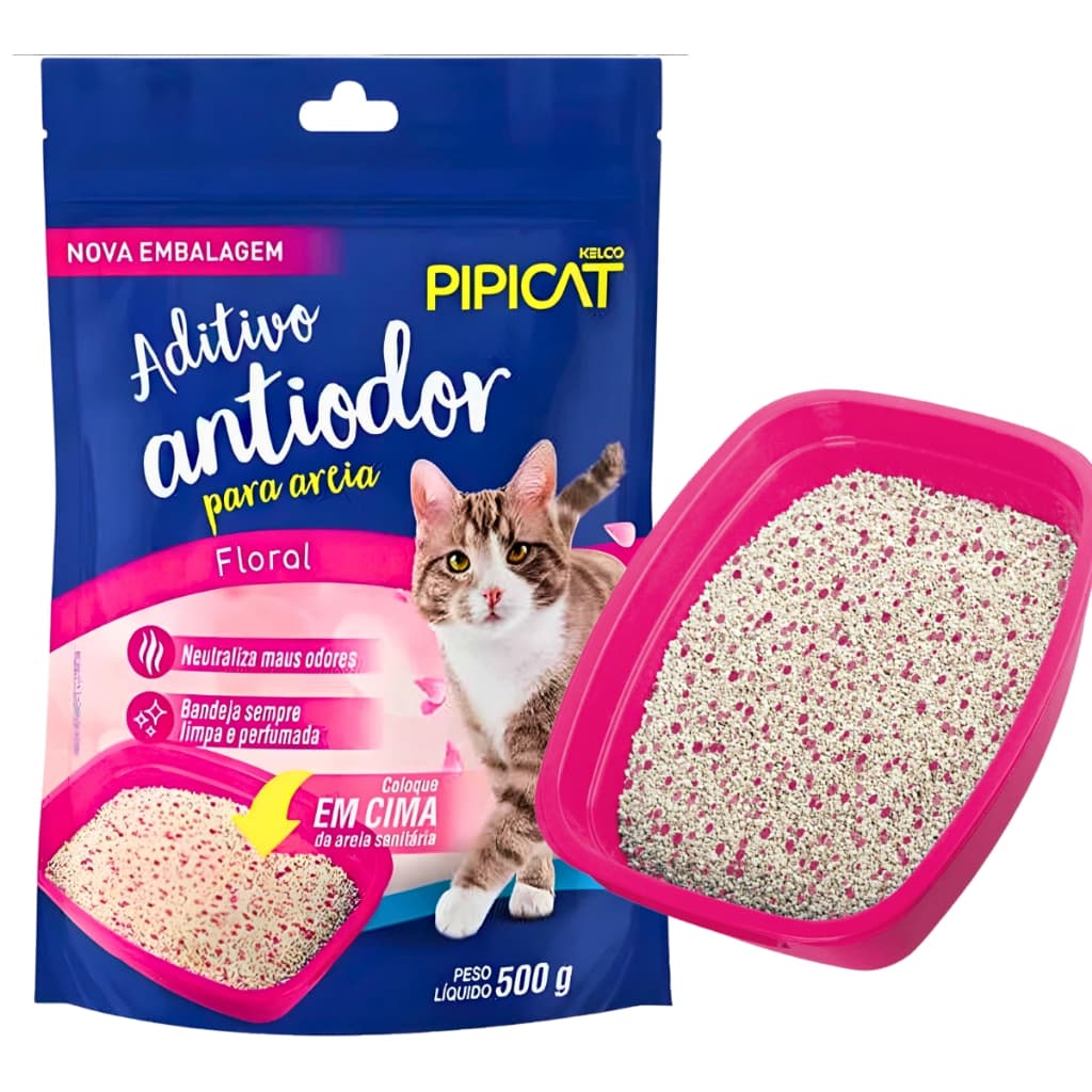 Pipicat Floral Antiodor 500g Aditivo Para Areia Sanitária De Gatos - Kelco