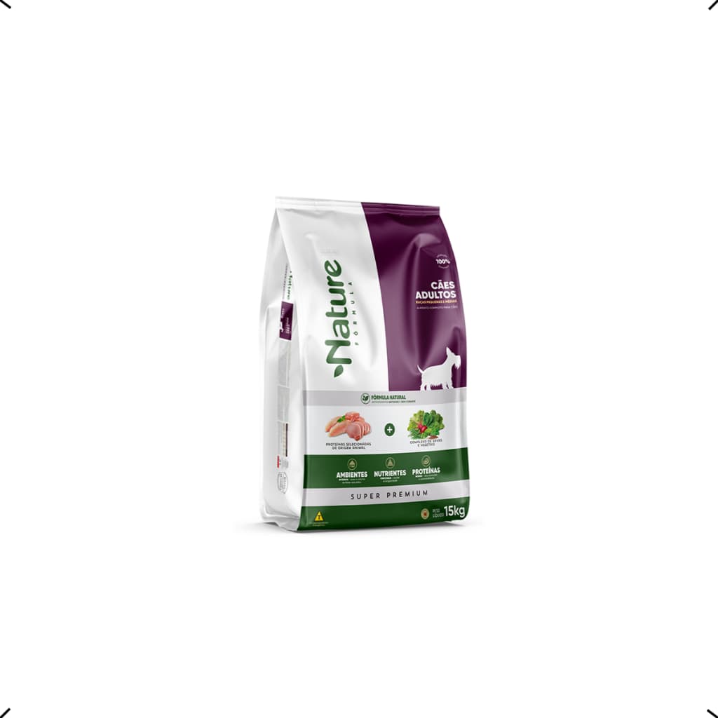RAÇÃO NATURE FORMULA ADULTO RAÇA  PEQUENA E MEDIA 15KG