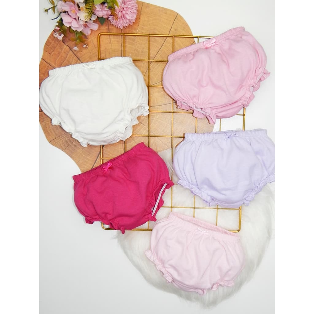 Calcinha Tapa Fralda Bebê Menina Algodão  Kit 4 Peças