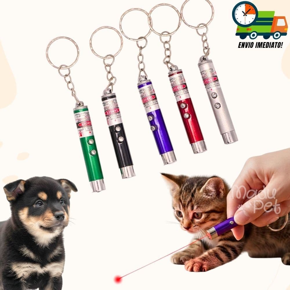 Brinquedo Interativo para Cães e Gatos Laser com Chaveiro Promoção Envio Imediato