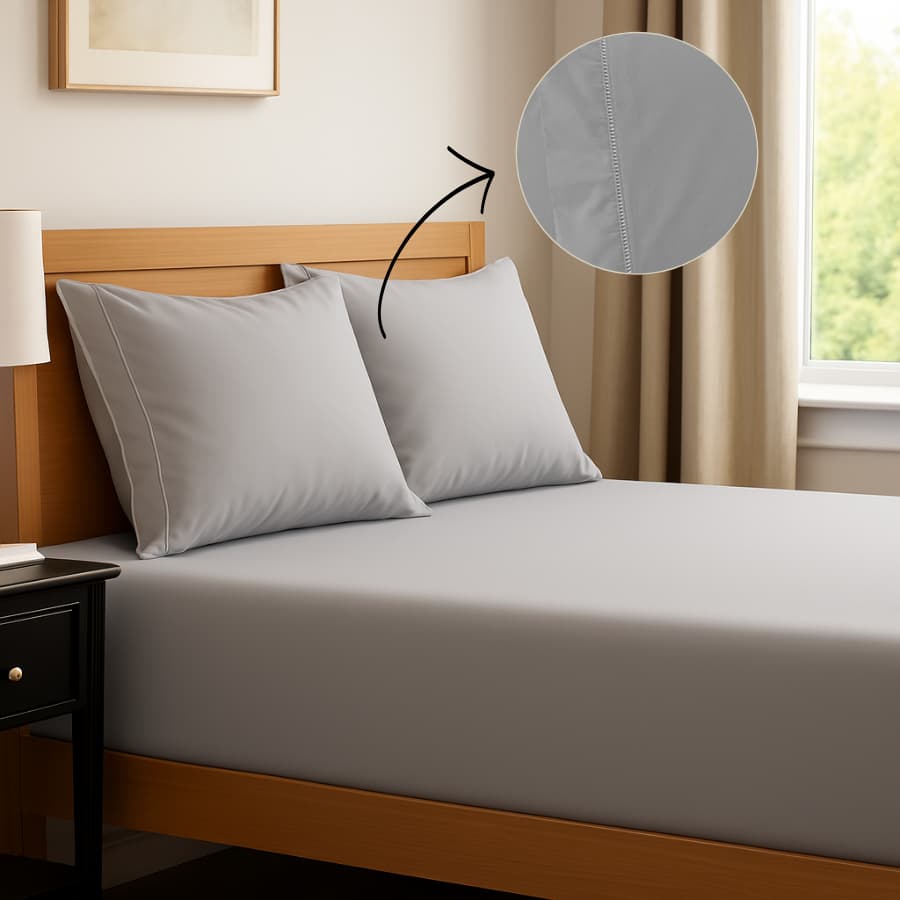 Jogo de Lençol Cama Casal 188X138cm Padrão 3 Peças Percal 400fios - Fronha Ponto Palito