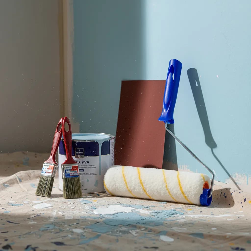 Kit Pintura Parede 6 Peças Rolo Lã, Pincel E Lixa Completo