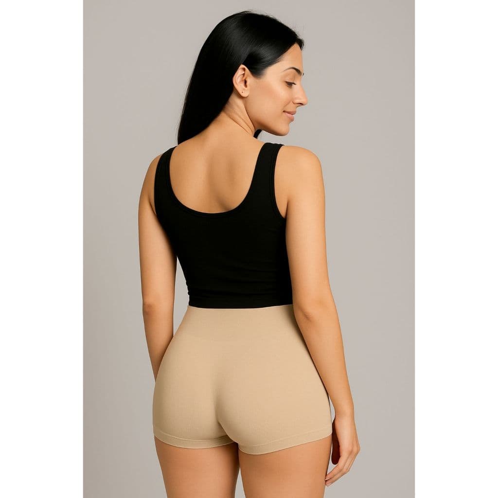 Shortinhos Curto Sem Costura Bege Anágua Segunda Pele De Usar Com Vestido E Saia