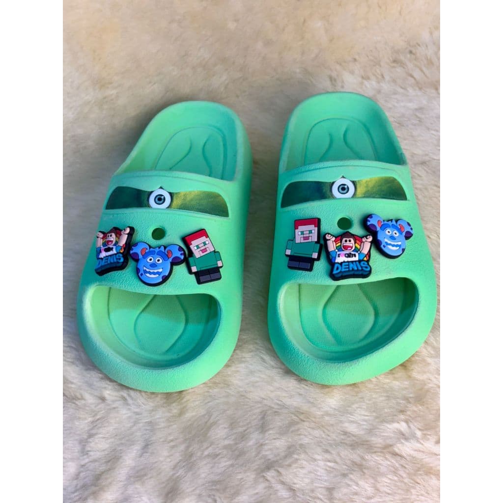Chinelo Slide Infantil Papete Babuche Confortavel Kids Personagem Desenho Confortavel + Pins
