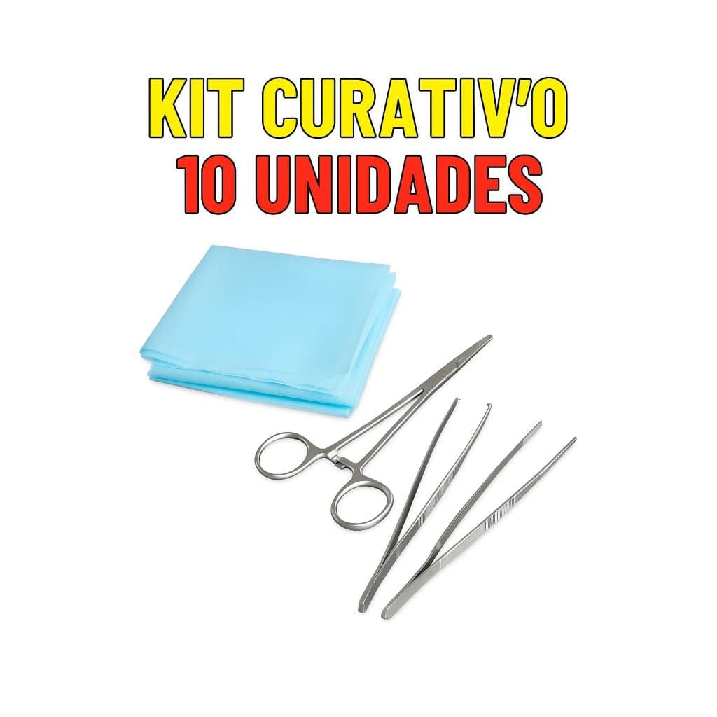 Kit Curativo Estéril Inox Profissional 10 Un Venkuri