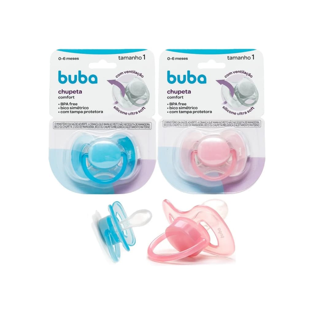 Chupeta Comfort P/ Bebes De 0-6 Meses C/tampa 100% Silicone
