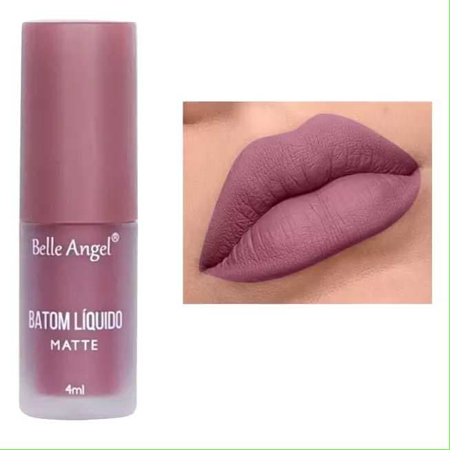 Batom Matte Belle Angel Líquido Matte Tons Nude e Avermelhados 12 tons
