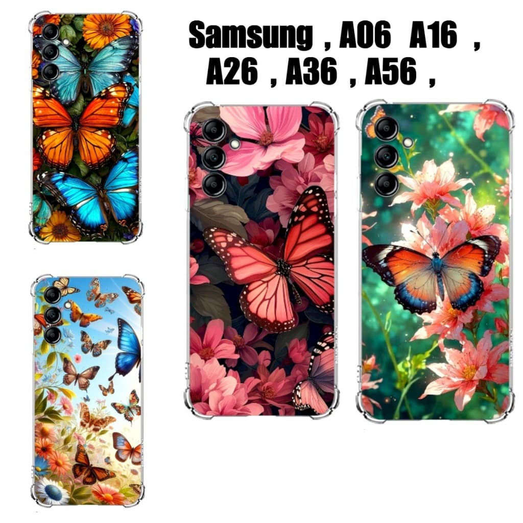 Capinhas Samsung A06 A16 A26 A36 A56 Capinhas TPU Proteção De Celular Lindas Borboletas