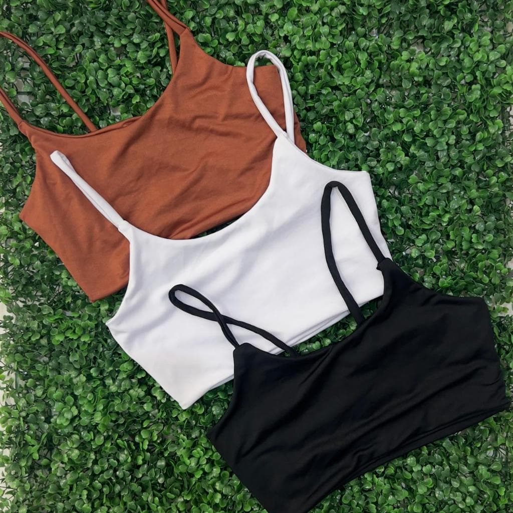 Top Fitness Suplex Premium Forro Duplo Cropped Academia Alça Confortável Feminino