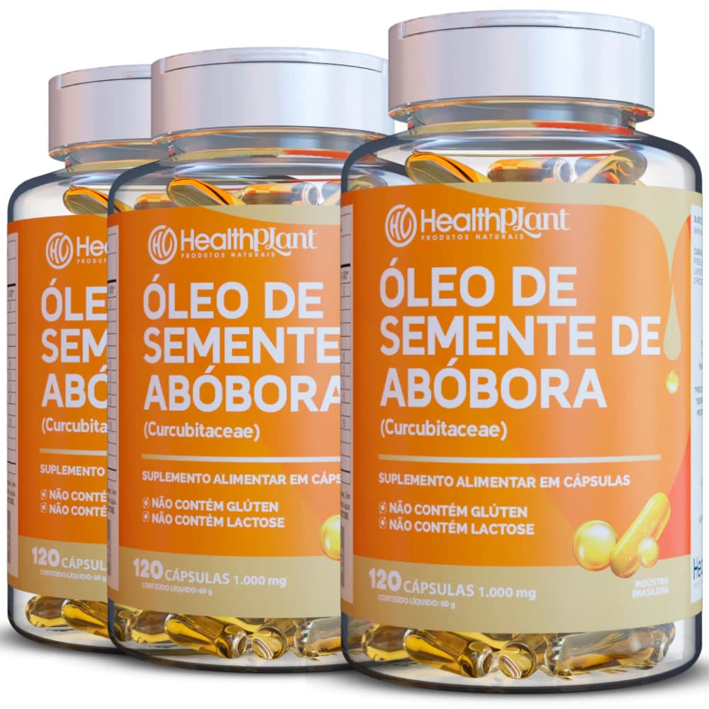Óleo de Semente de Abóbora com Vitamina E | Cápsulas 1400mg – Suplemento Natural