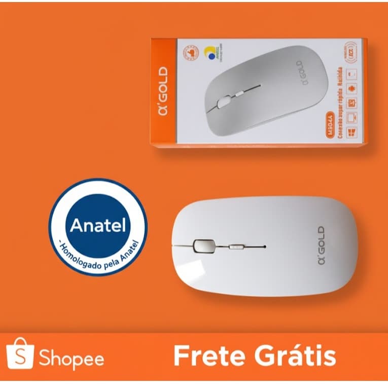 MOUSE WIRELESS 1600 DPI CONEXAO SUPER RAPIDA - AGOLD MS04A – SEM FIO RECARREGÁVEL