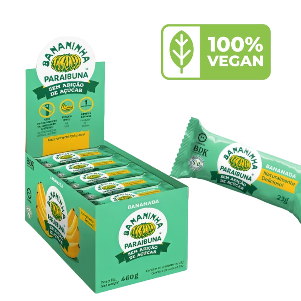Bananinha Sem Açúcar Paraibuna 460g | Vegana e Saudável!