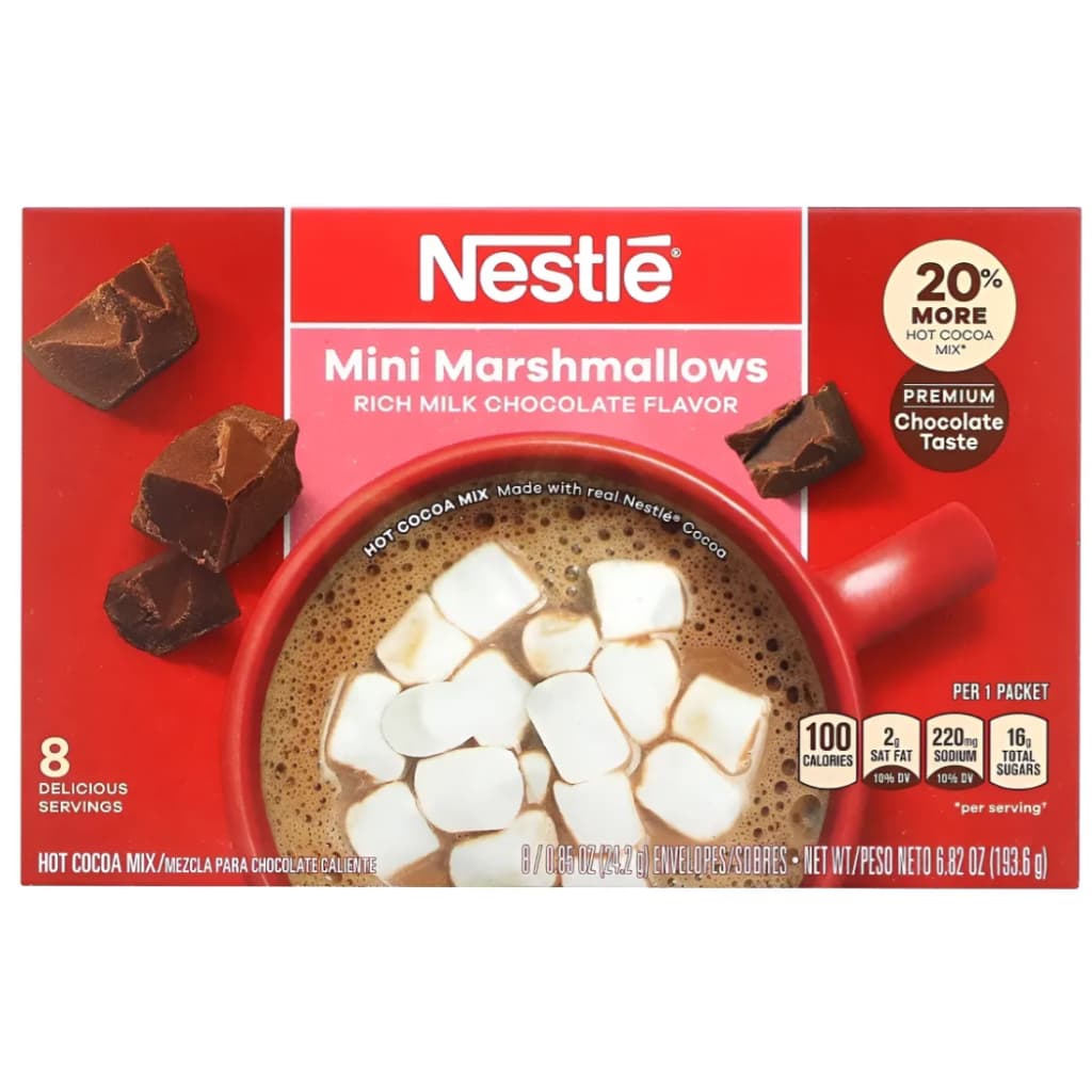 Nestle Chocolate Quente Hot Cocoa Mix, com Mini Marshmallows, Rich Milk Chocolate - 8 Sachês - Importado EUA