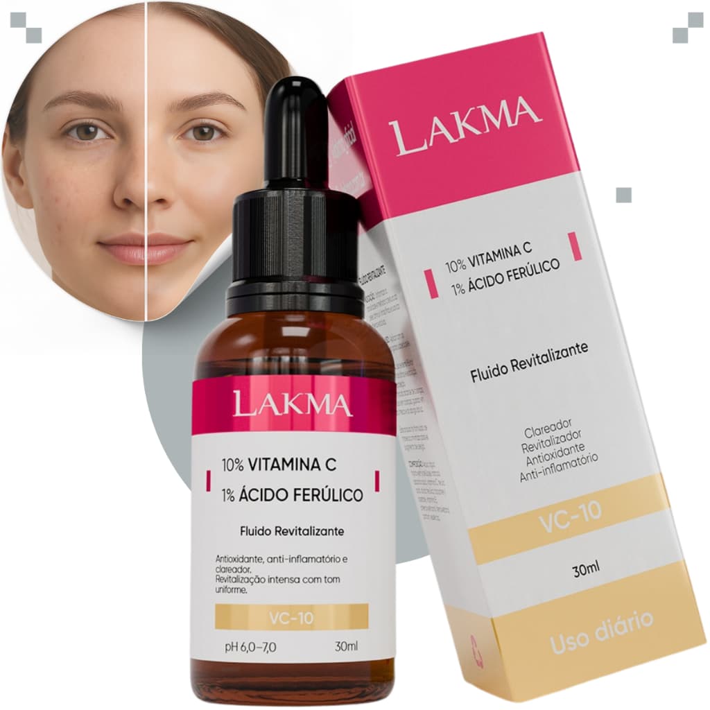 Sérum Vitamina C 10% Lakma 30ml Rejuvenescedor Antissinais Clareador Manchas Todos Tipos De Pele