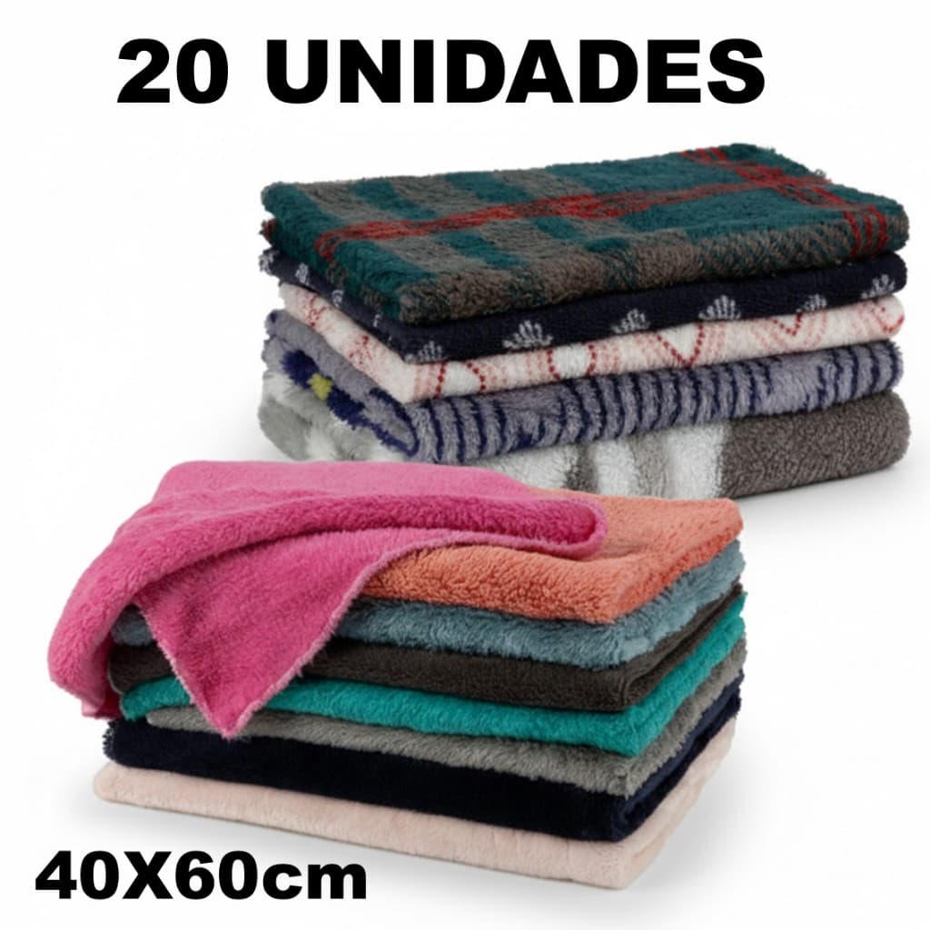 kit 20 Panos De Limpeza Microfibra Multiuso Casa Carro lavagem Cuidados Automotivos 40x60.