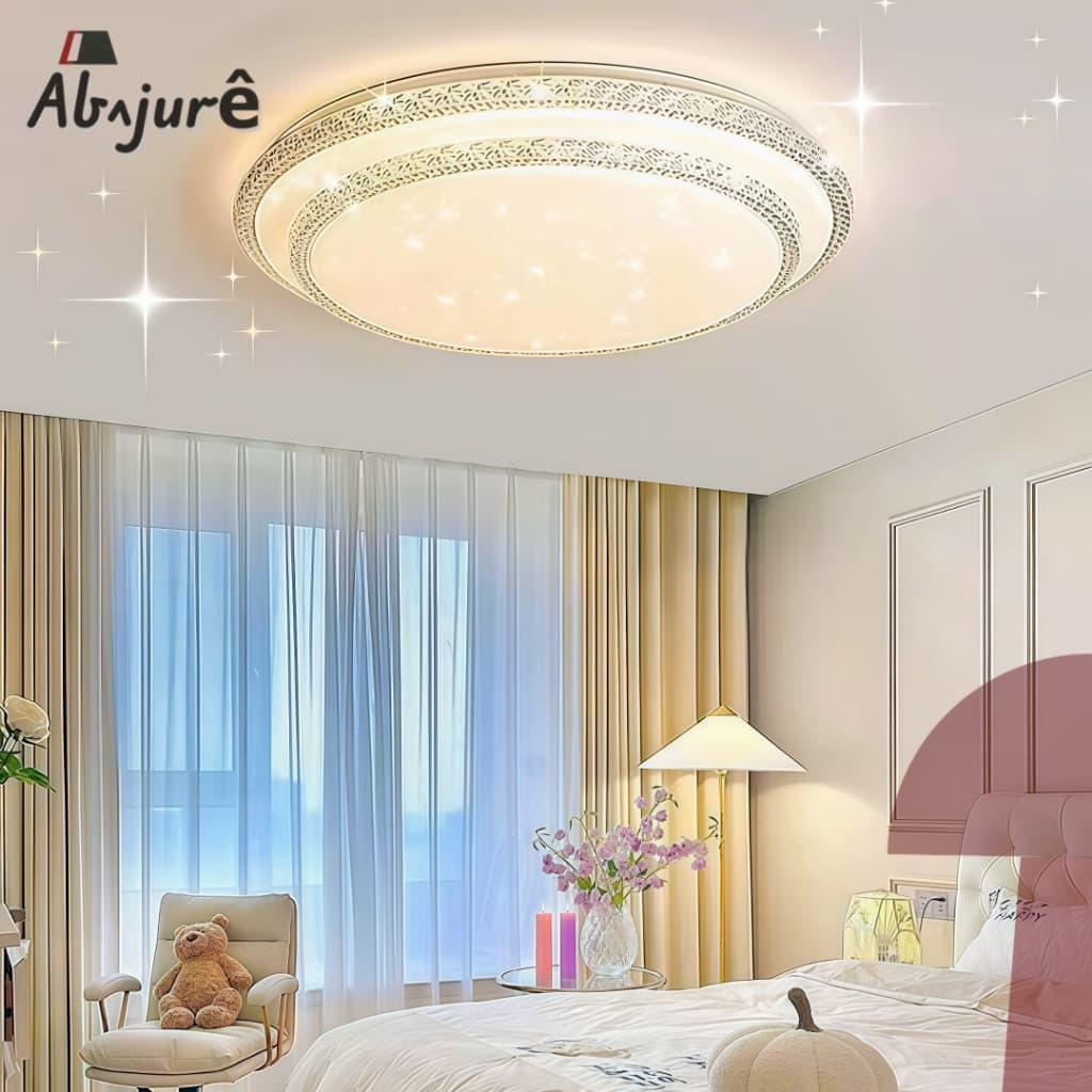 Luminária Plafon Céus Estrelado  efeito estrela Painel LED Sobrepor Redondo LED 50W Brilho Cristal