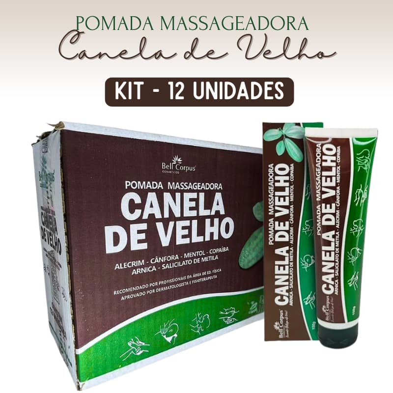 KIT 12 UND Pomada Massageadora Canela de Velho Bell Corpus Bio Instinto 150g