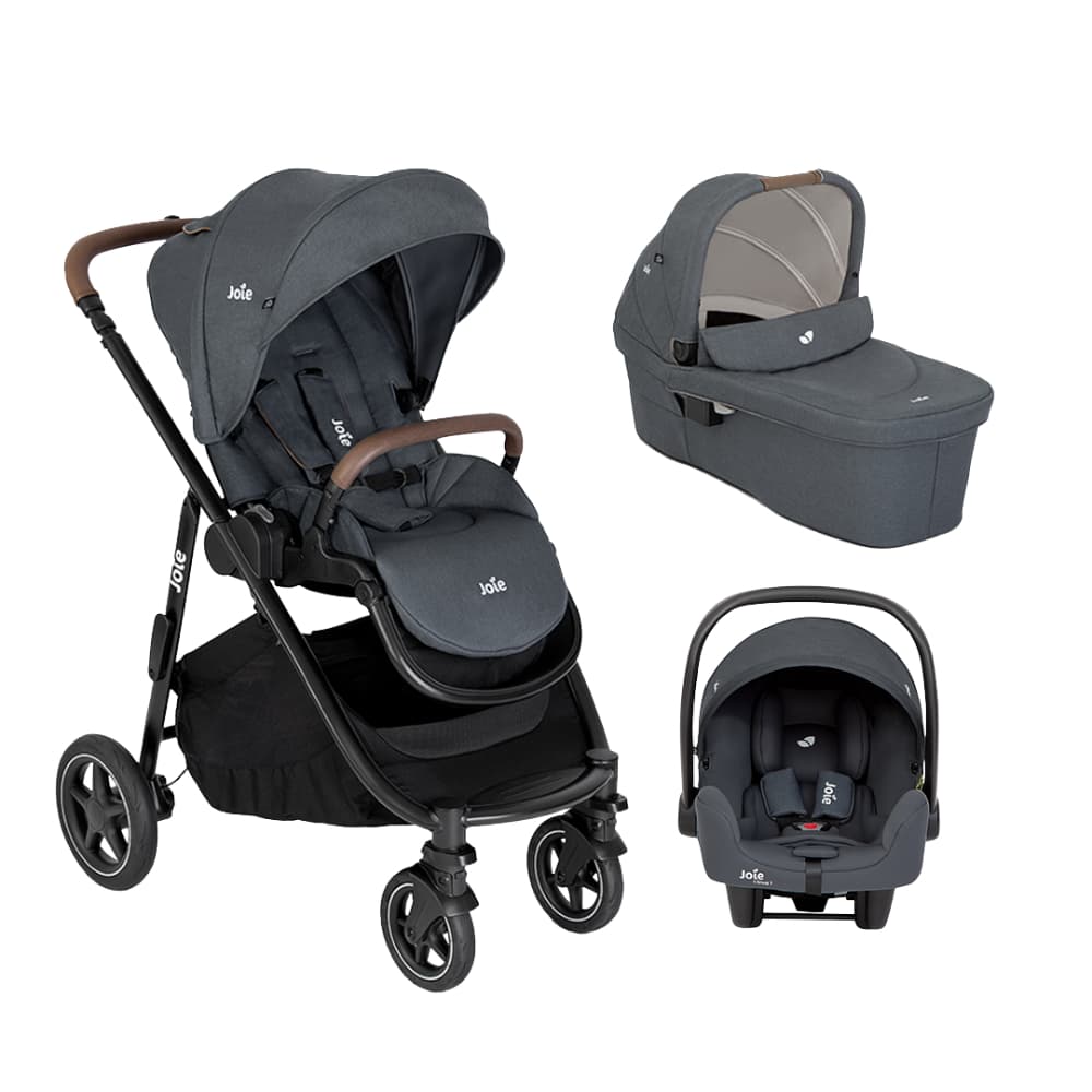 Carrinho de bebê Versatrax-E com moisés e bebê conforto Joie