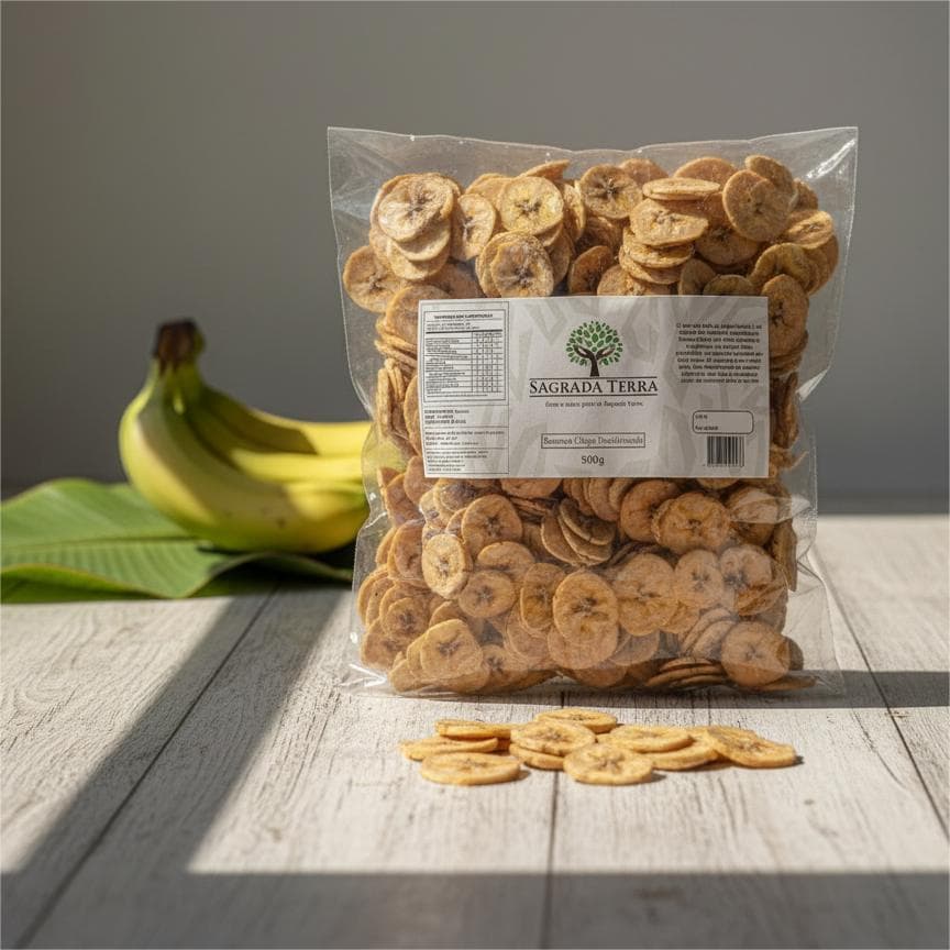 Banana Desidratada Chips 500g: Snack Saudável, Natural!