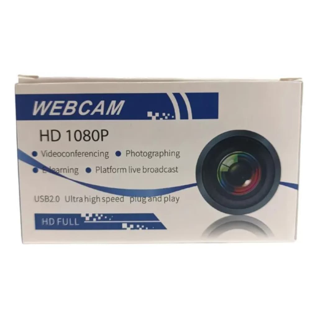 Webcam Camera Full Hd Zoom 1080p 360 Graus Linha Premium  cor preto