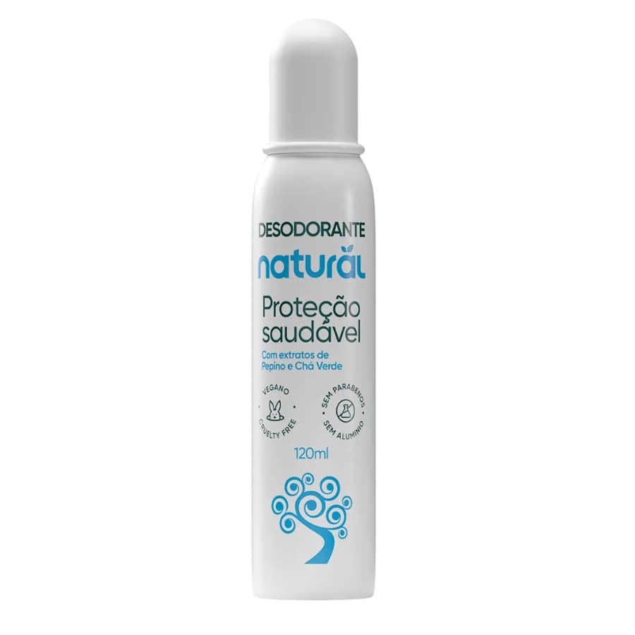Desodorante Vegano Orgânico Natural Suavex Pepino e Chá Verde Sem Alumínio 120ml