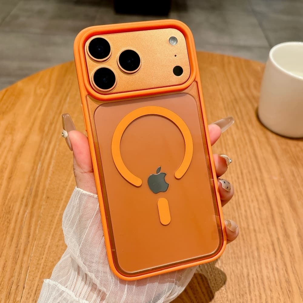 Capinha Capa Para 17 Pro 17 Pro Max Laranja Case Magsafe Magnética Anel Prote Peli Camer Orig