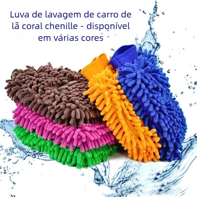 Luva de Microfibra Grande: Kit Limpeza Automotiva Lavar Carro